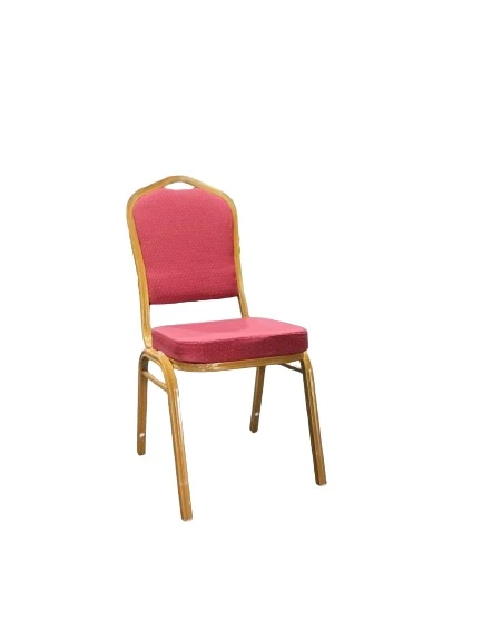 Red Fabric Mild Steel Banquet Chair