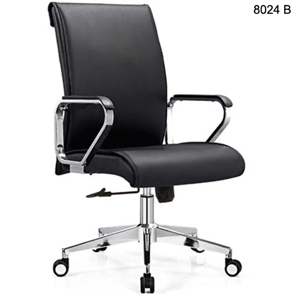 Padded Office Desk Chair with Armrests, Adjustable Height, 360-Degree Swivel,Bla